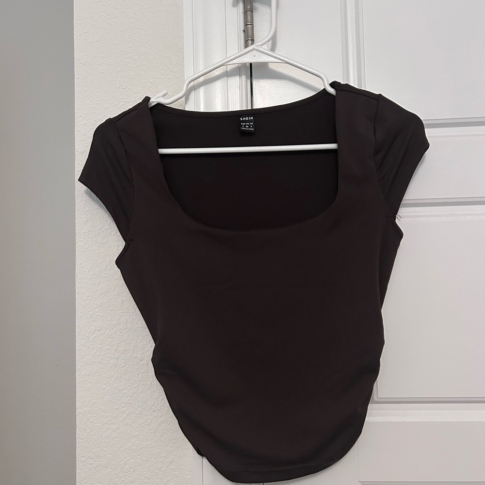 Shein Tan and Dark Brown Women's Tops